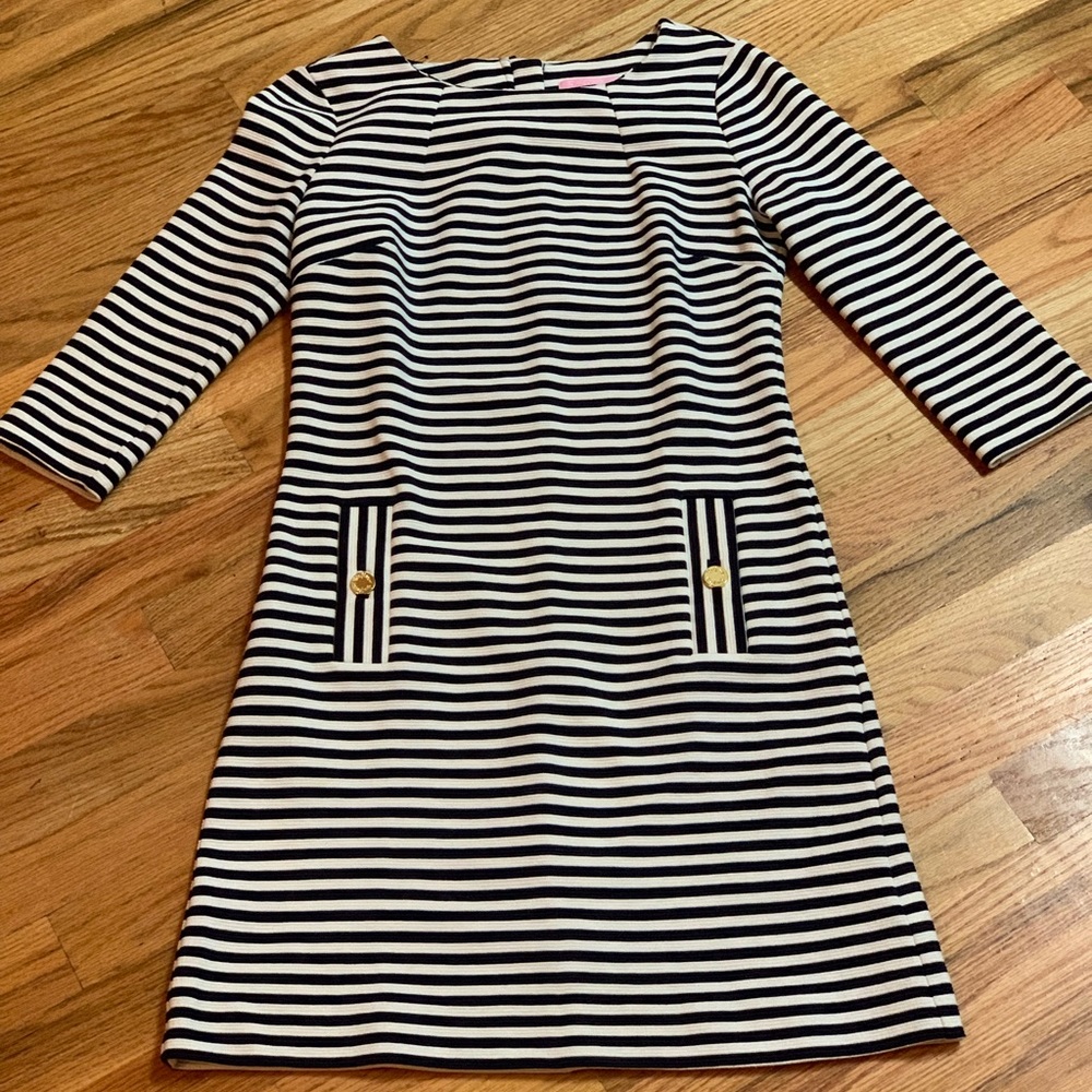 Lilly Pulitzer Navy & White Stripe Charlene Shift